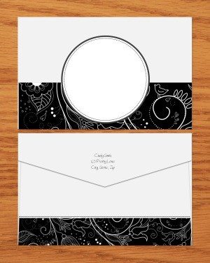 black and white template to make an envelope