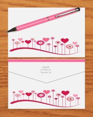 pink hearts and flowers