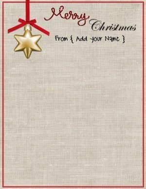 Stationery paper that reads "Merry Christmas"