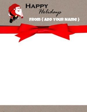 Free Christmas stationery with a picture of Santa