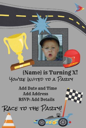 Racing car invitation