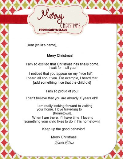 Santa letter template