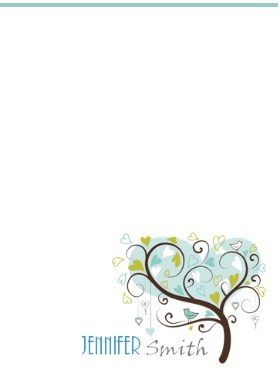 personalized stationary with a cute picture of a tree