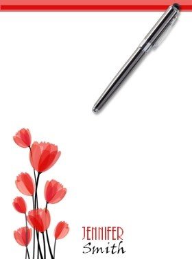 printable stationery with red tulips