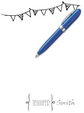 simple stationery in black with a white background