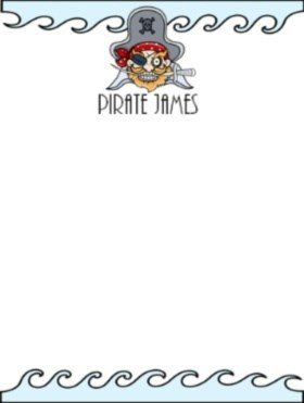 personalized stationery for boys with a pirate theme