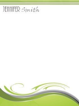 simple abstract stationery with a green wave like pattern