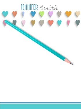 printable stationery with colored hearts