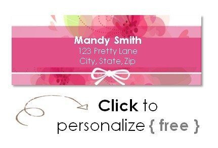 pink floral labels