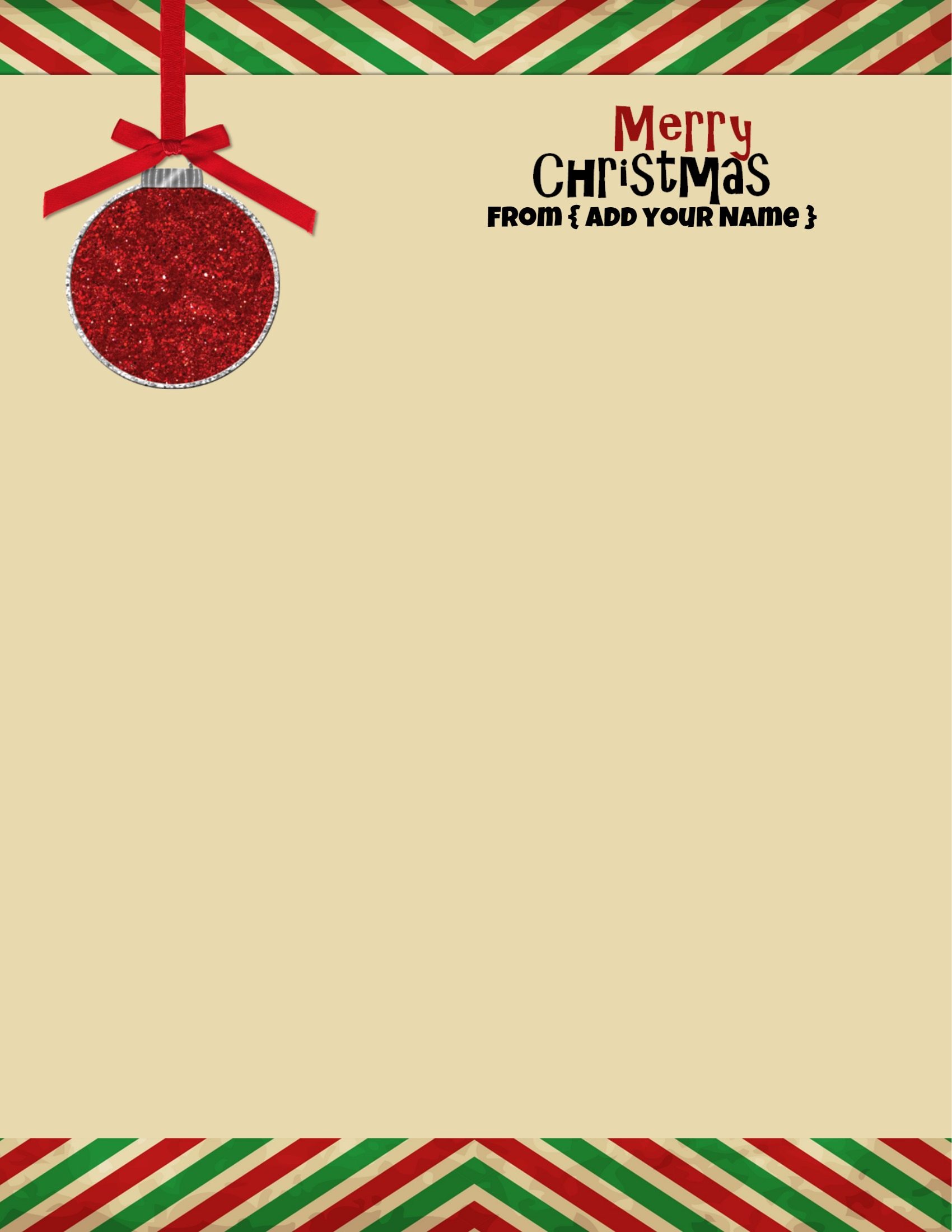 Word Christmas Stationery Template Free