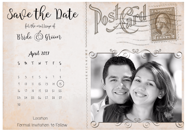 vintage save the date postcards