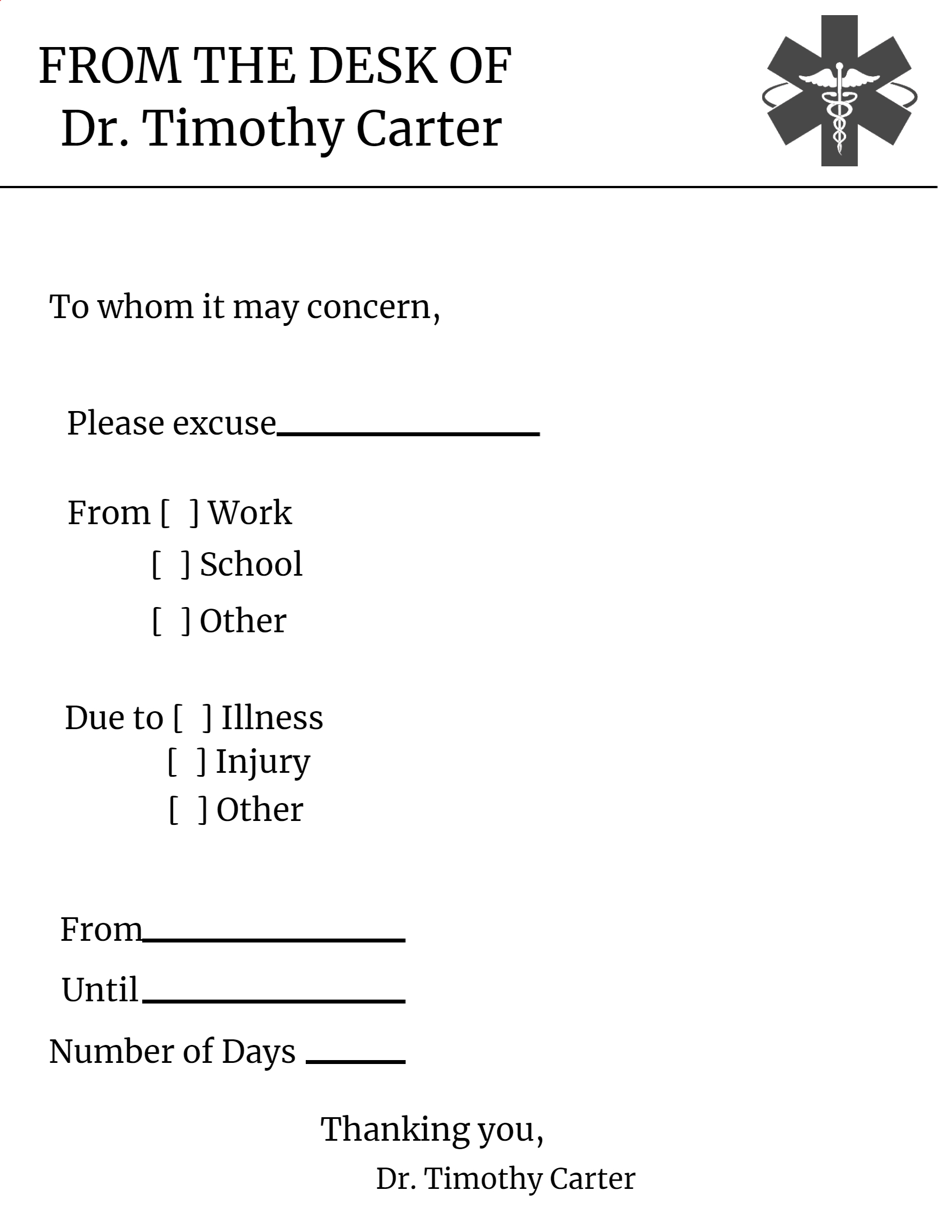 Free Doctor s Notes Templates