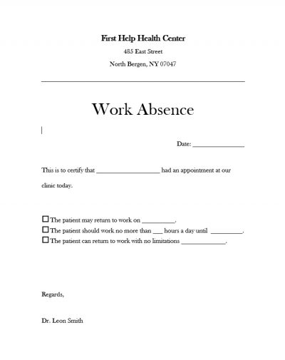 free doctor s notes templates